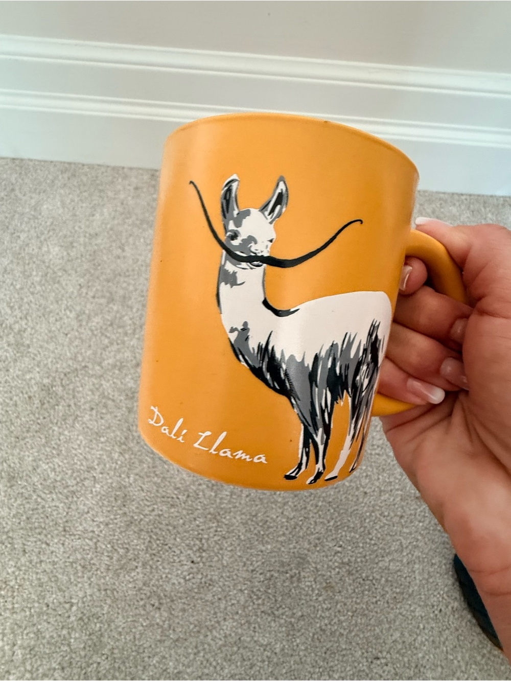 Dali Llama Mustard Yellow Graphic Mug